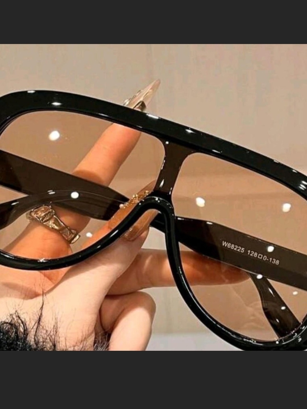 Unlisted Black Frame Brown Lens Women's Oversized Pilot Sunglasses